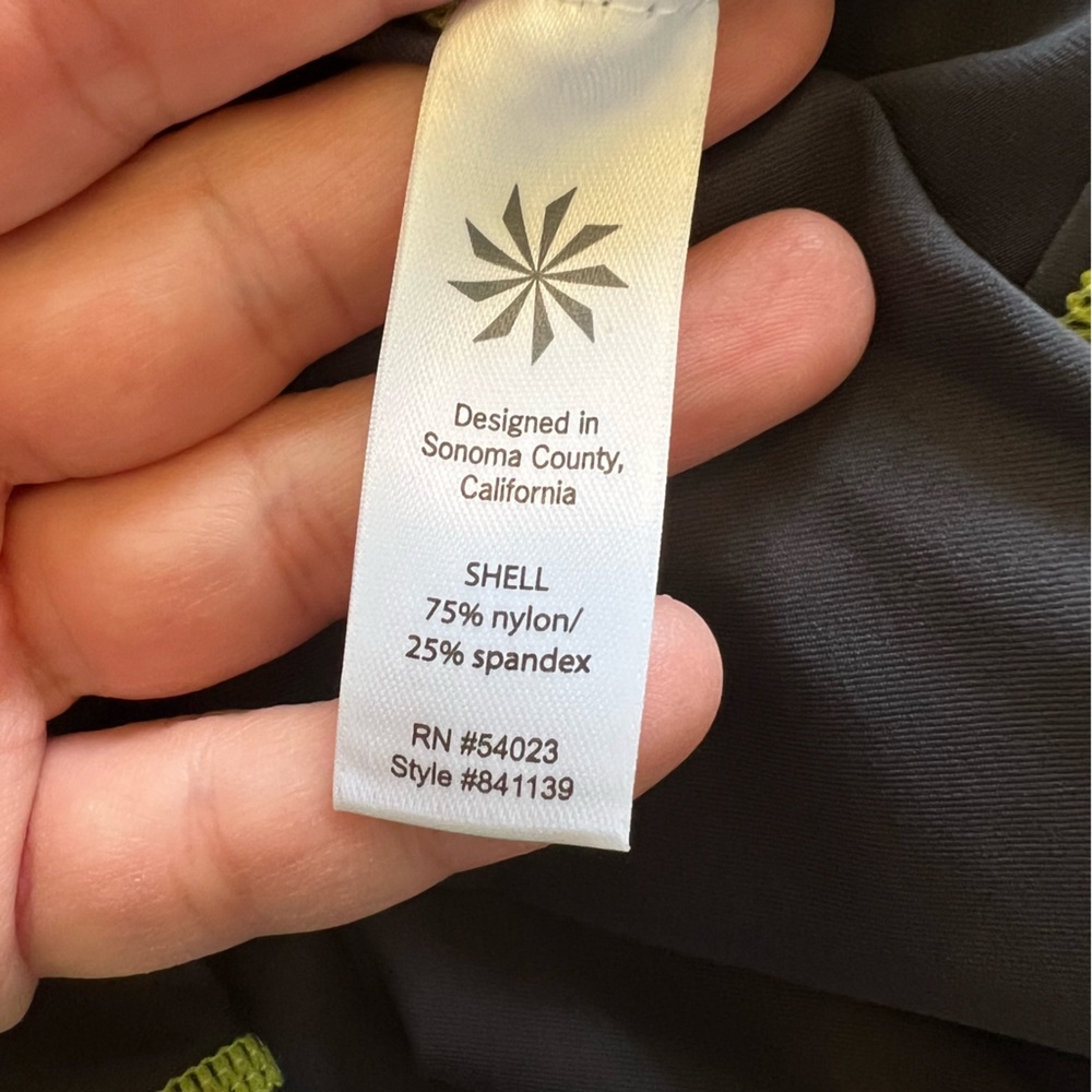 Athleta 841139 Gray & Lime Green Hooded Sleeveless Rash Guard Shirt Small - Picture 5 of 6